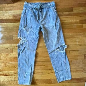 AE highest rise paperbag mom jean